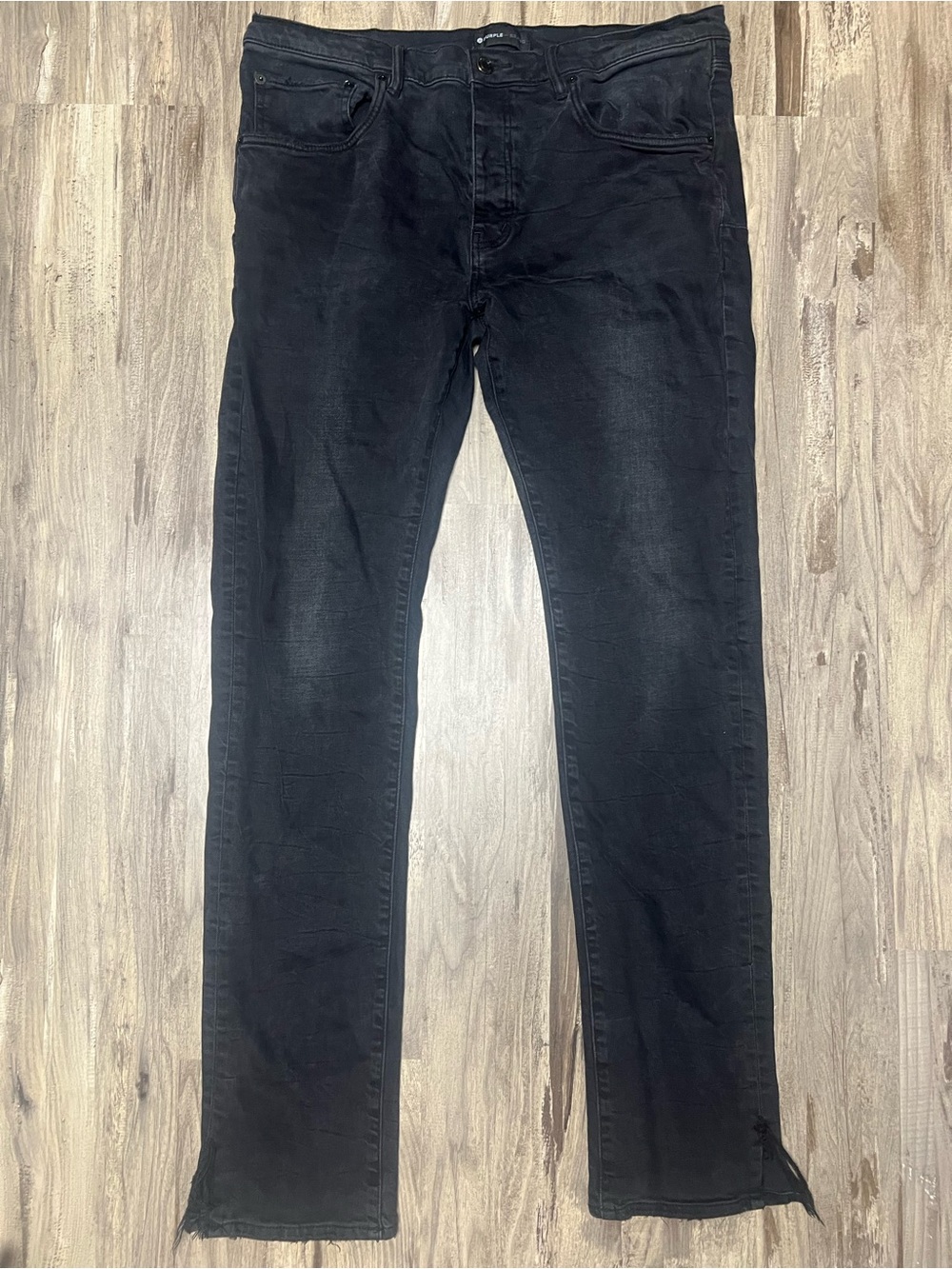 Purple Brand P001 Men's Low Rise Skinny Jeans Black Wash BLW Size 38x34
